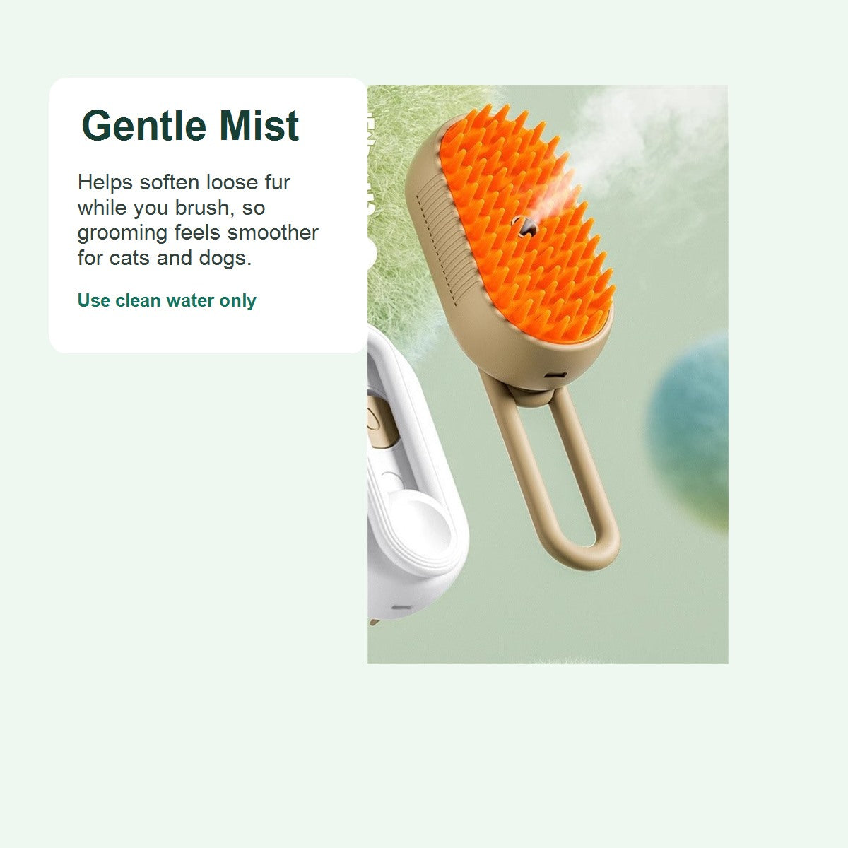 FurEase gentle mist grooming brush detail
